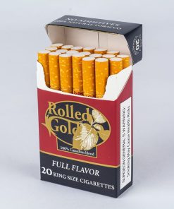 An Open Pack of Rolled Gold Full Flavour King Size Cigarettes
